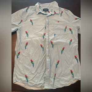 Pacsun Toucan Print Short Sleeve Button Up Sz. L Vacation Hawaiin Parrot Vintage